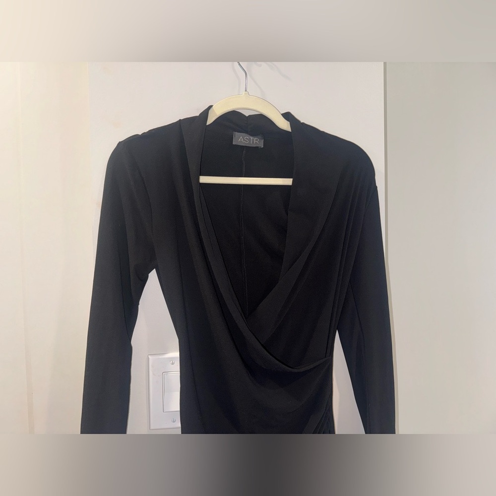ASTR Long Sleeve Wrap Dress